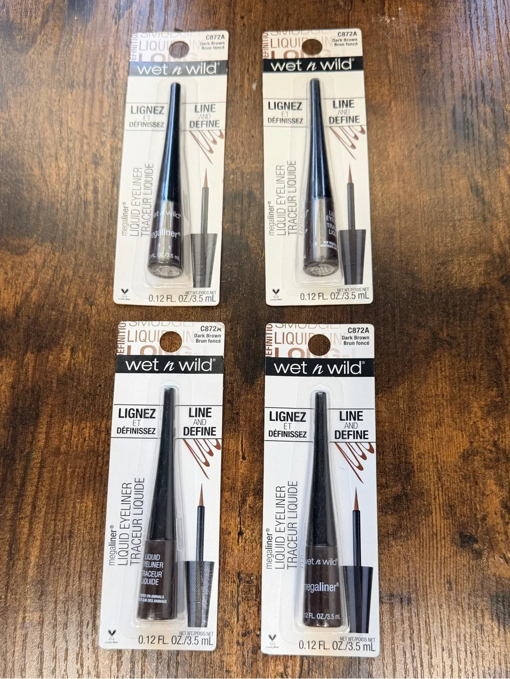 wet n wild DARK BROWN Liquid Eyeliner  (4-Pack)